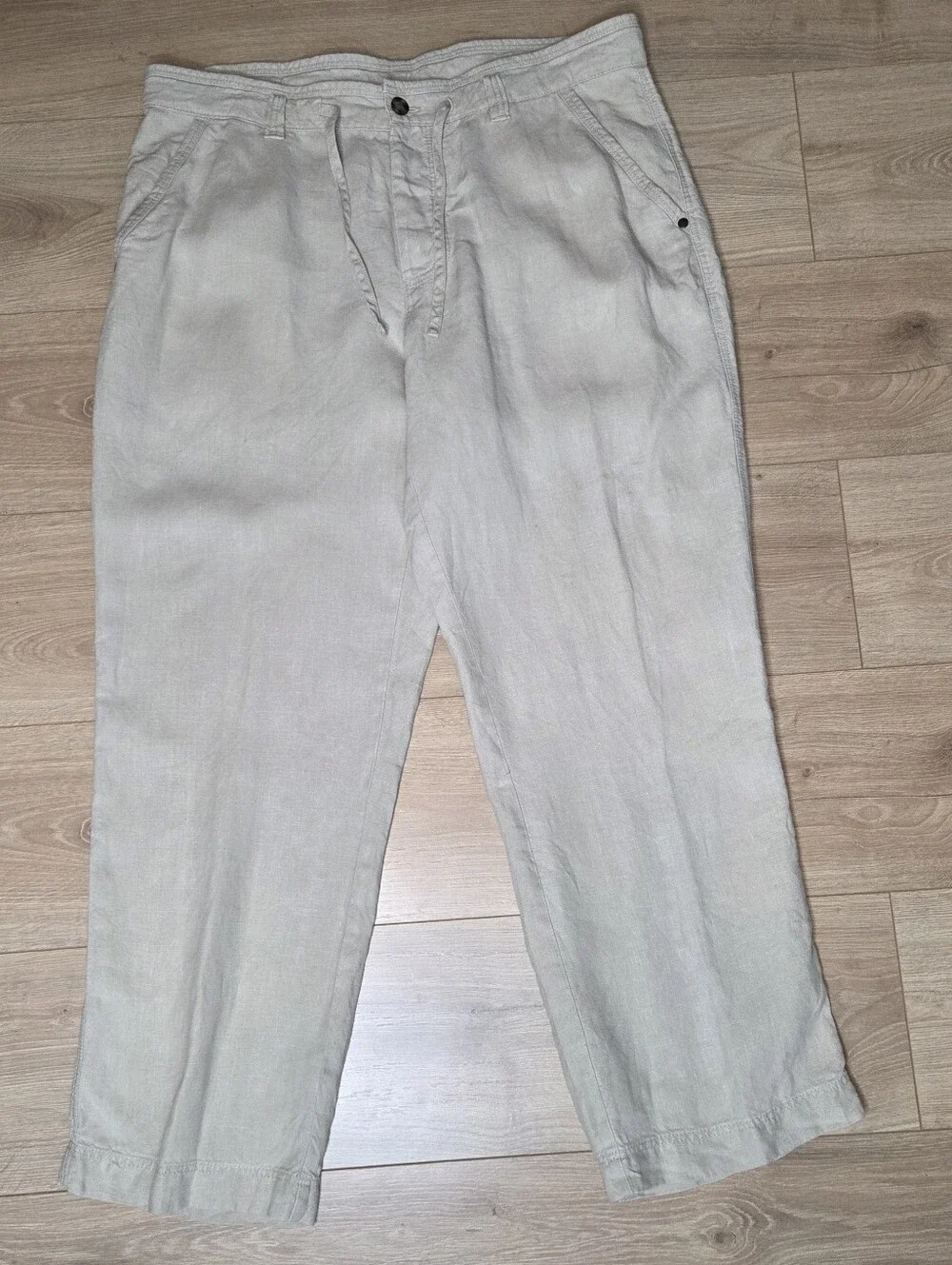 Baird McNutt Murano 100% Linen Pants 38x30 Natural Beige Drawstring